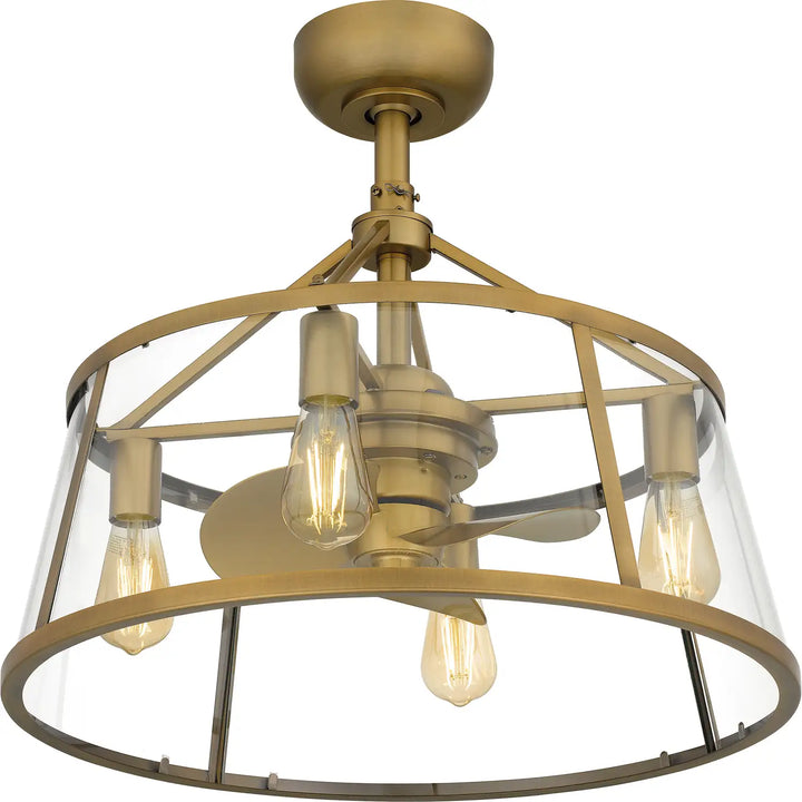 QUOIZEL, BARLOW FANDELIER, SEMI FLUSH MOUNT LIGHT