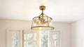 QUOIZEL, BARLOW FANDELIER, SEMI FLUSH MOUNT LIGHT