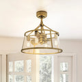 QUOIZEL, BARLOW FANDELIER, SEMI FLUSH MOUNT LIGHT