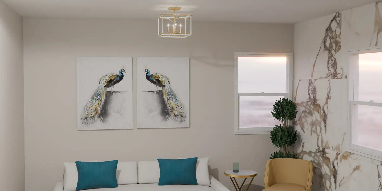 QUOIZEL, BRINKMAN SEMI-FLUSH MOUNT, SEMI FLUSH MOUNT LIGHT