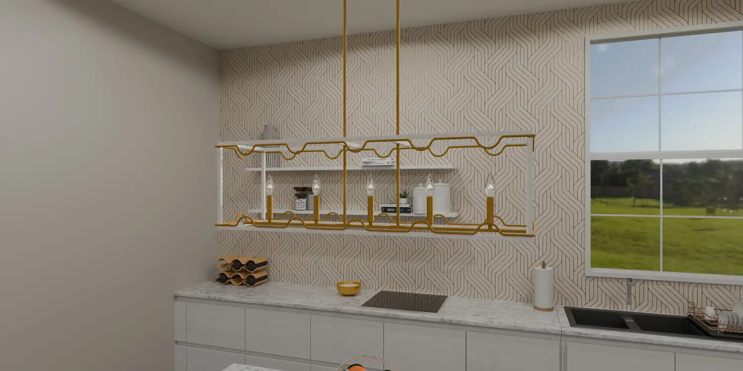 QUOIZEL, BRINKMAN ISLAND CHANDELIER, LINEAR LIGHT