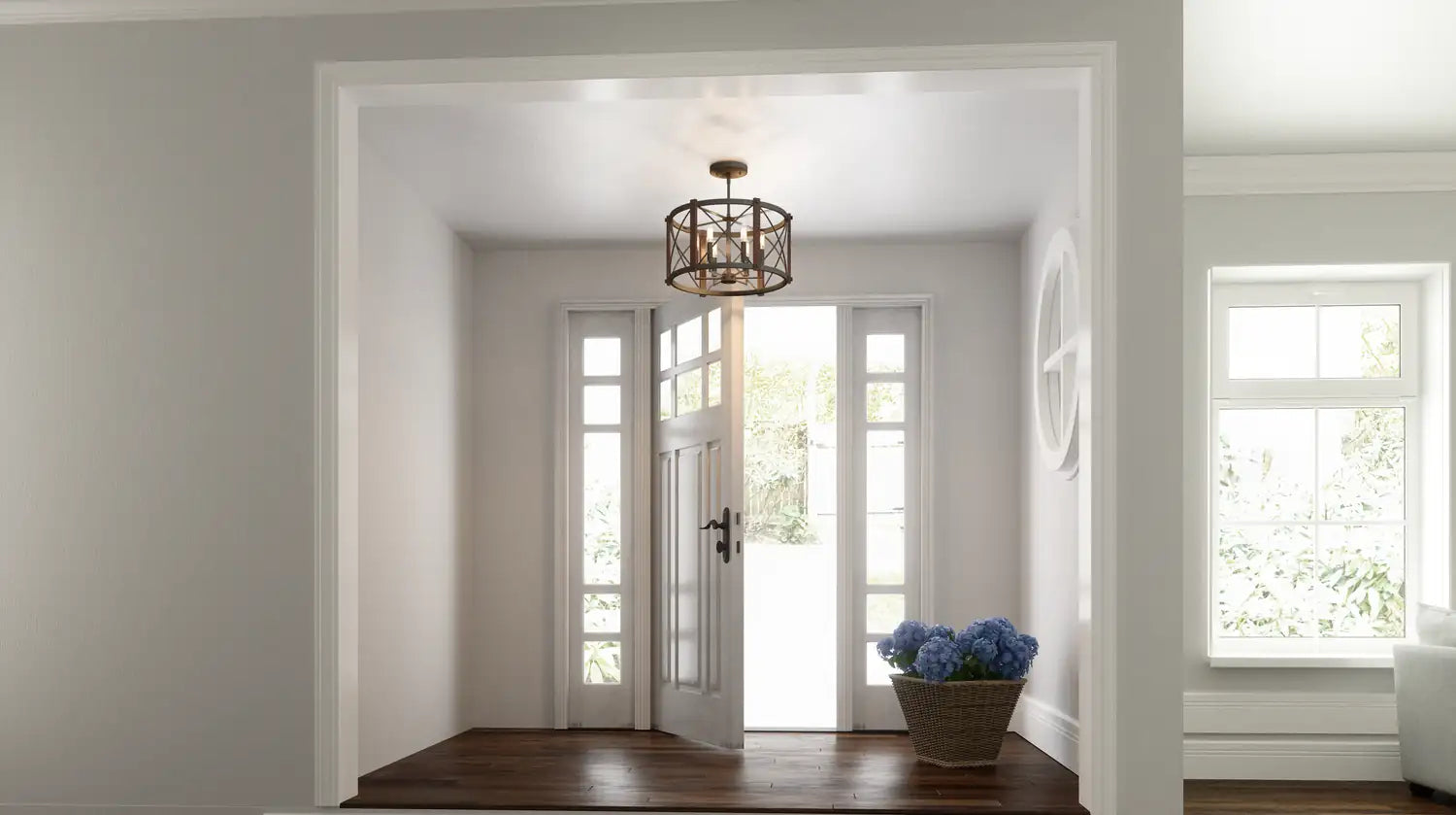 QUOIZEL, BARON SEMI-FLUSH MOUNT, SEMI FLUSH MOUNT LIGHT