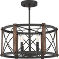 QUOIZEL, BARON SEMI-FLUSH MOUNT, SEMI FLUSH MOUNT LIGHT