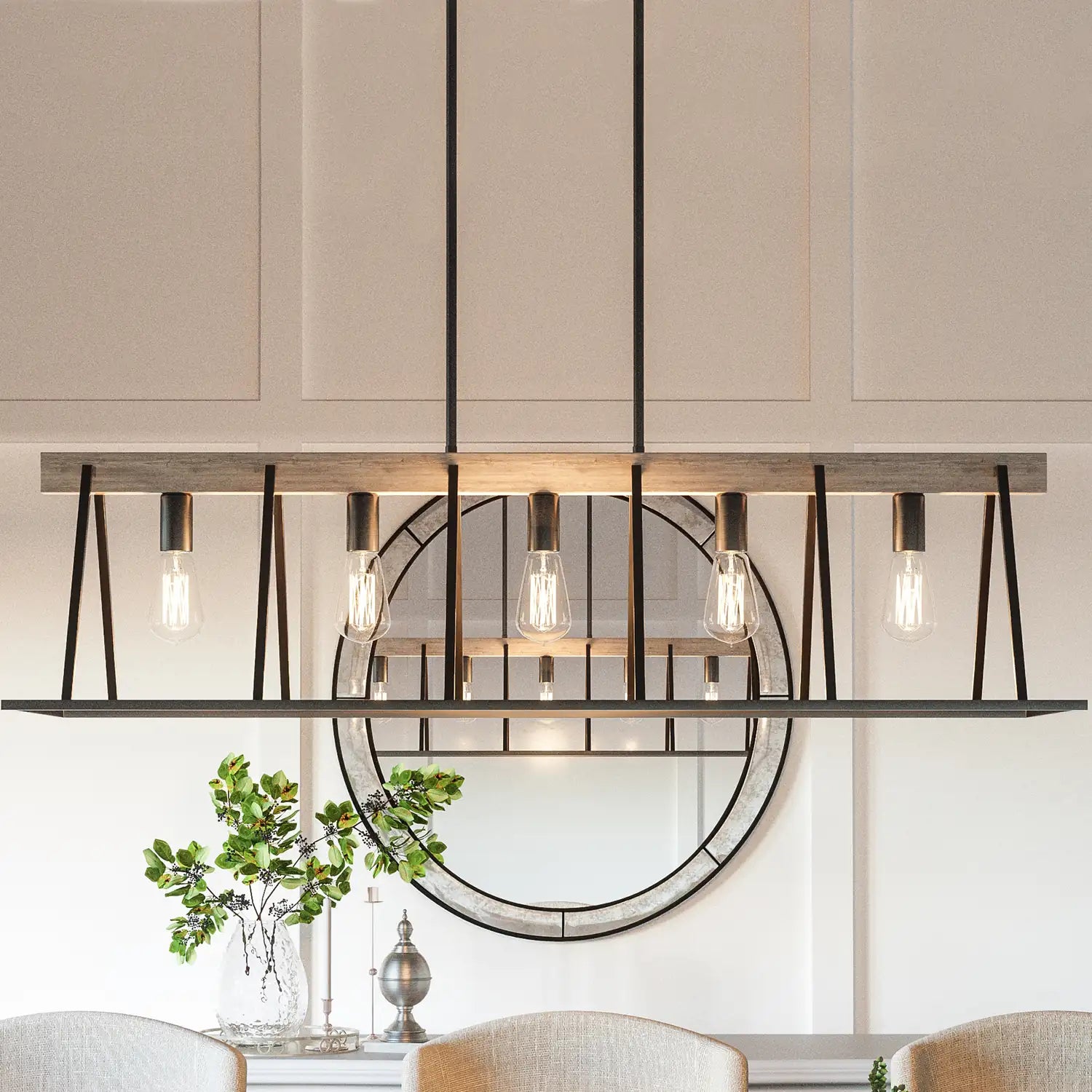 QUOIZEL, BROCKTON ISLAND CHANDELIER, LINEAR LIGHT