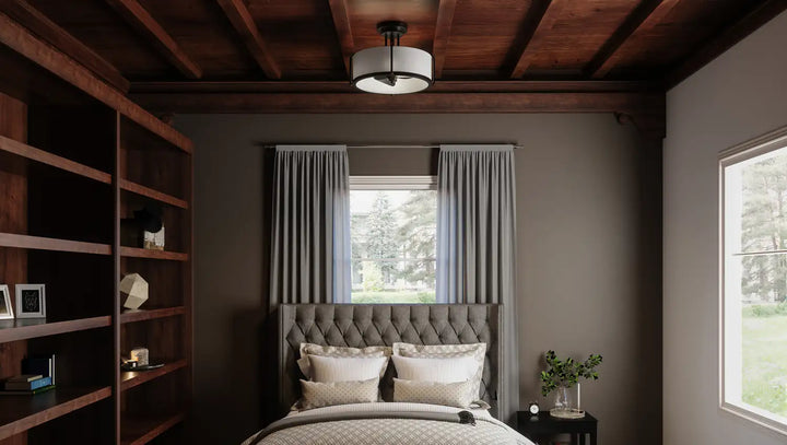 QUOIZEL, CALVARY FANDELIER, SEMI FLUSH MOUNT LIGHT