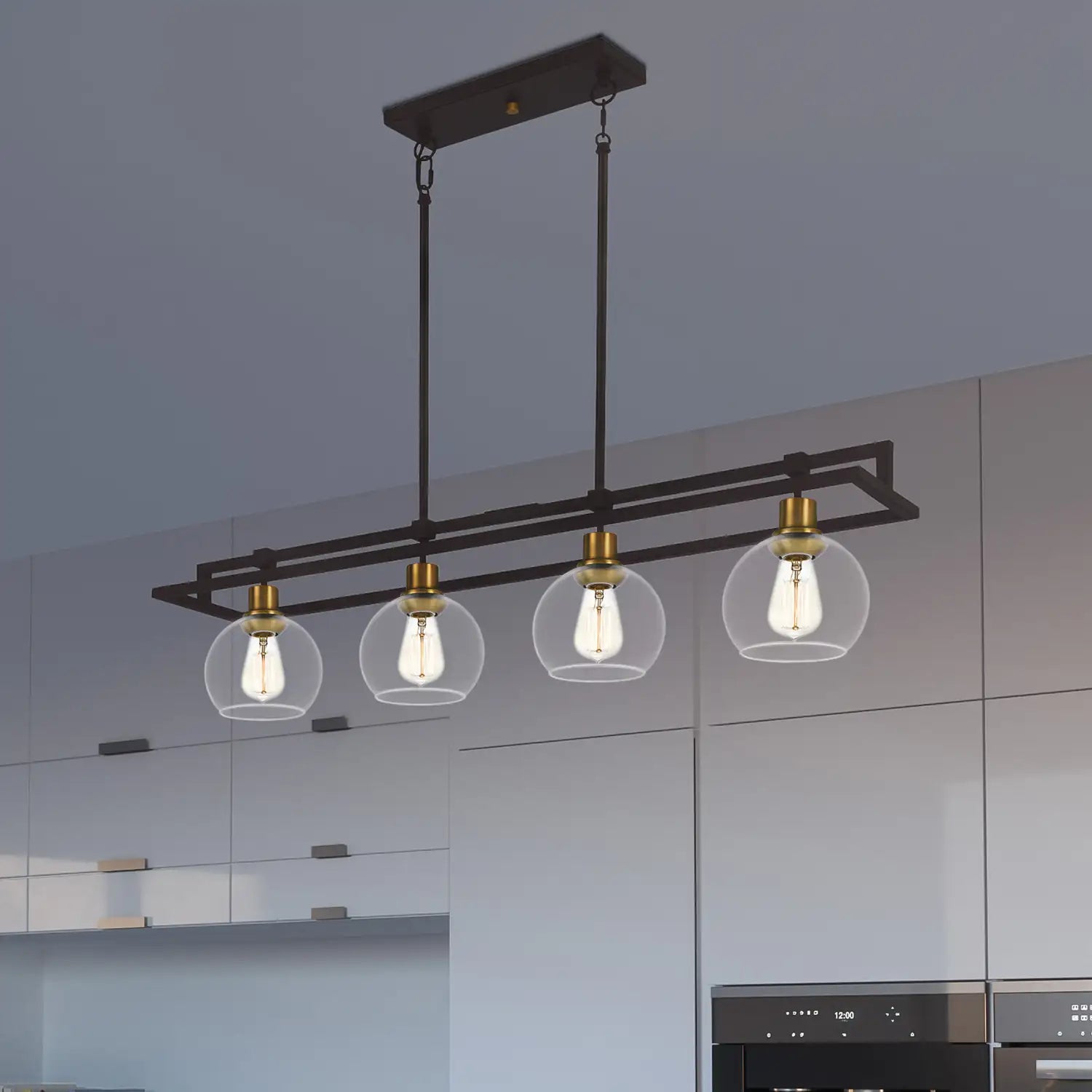 QUOIZEL, DOBBS ISLAND CHANDELIER, LINEAR LIGHT