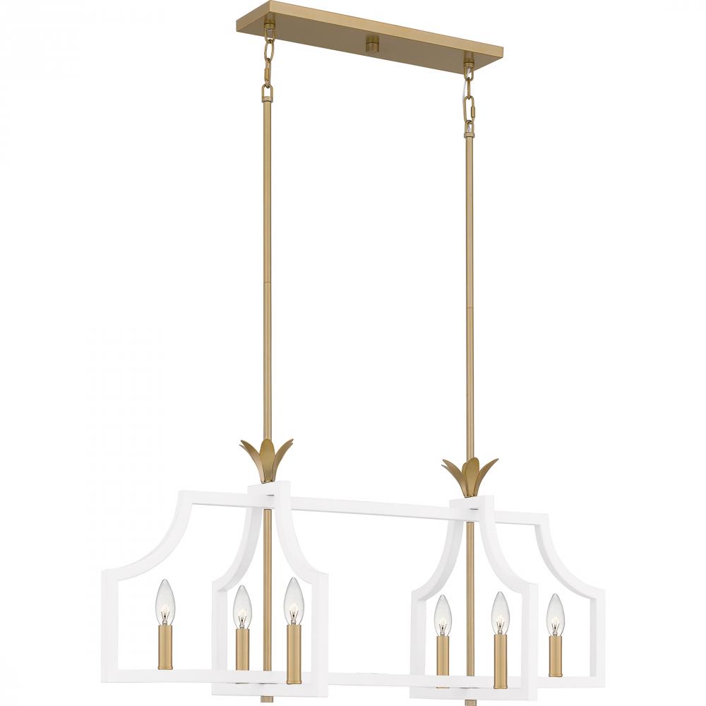 QUOIZEL, DUSTY LANE ISLAND CHANDELIER, LINEAR LIGHT