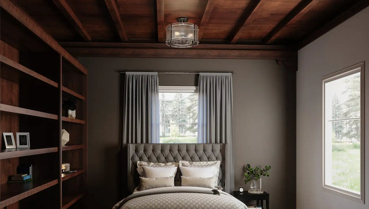 QUOIZEL, FORTRESS SEMI-FLUSH MOUNT, SEMI FLUSH MOUNT LIGHT