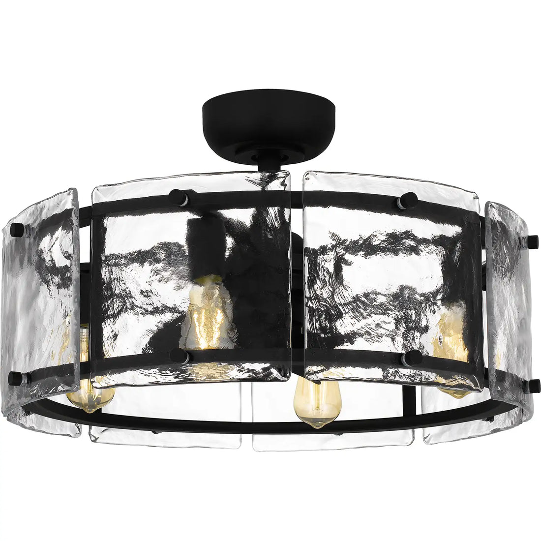 QUOIZEL, FORTRESS FANDELIER, SEMI FLUSH MOUNT LIGHT