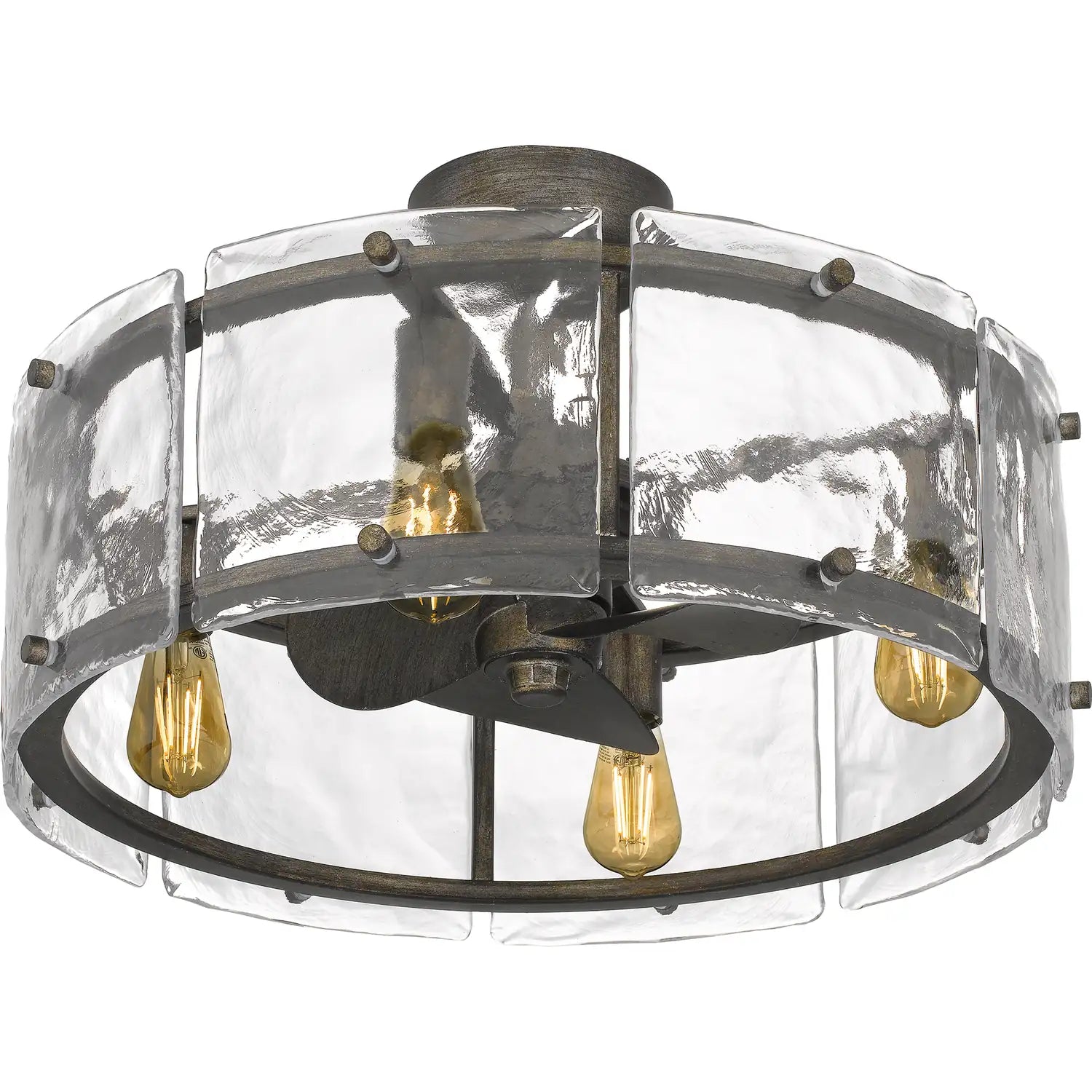 QUOIZEL, FORTRESS FANDELIER, SEMI FLUSH MOUNT LIGHT