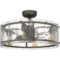 QUOIZEL, FORTRESS FANDELIER, SEMI FLUSH MOUNT LIGHT