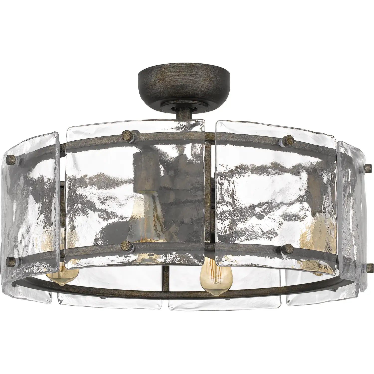QUOIZEL, FORTRESS FANDELIER, SEMI FLUSH MOUNT LIGHT