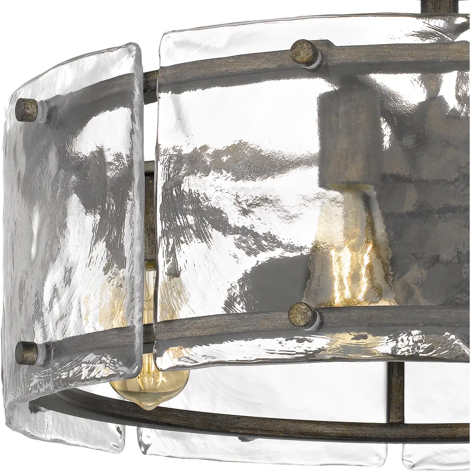 QUOIZEL, FORTRESS FANDELIER, SEMI FLUSH MOUNT LIGHT
