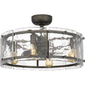 QUOIZEL, FORTRESS FANDELIER, SEMI FLUSH MOUNT LIGHT