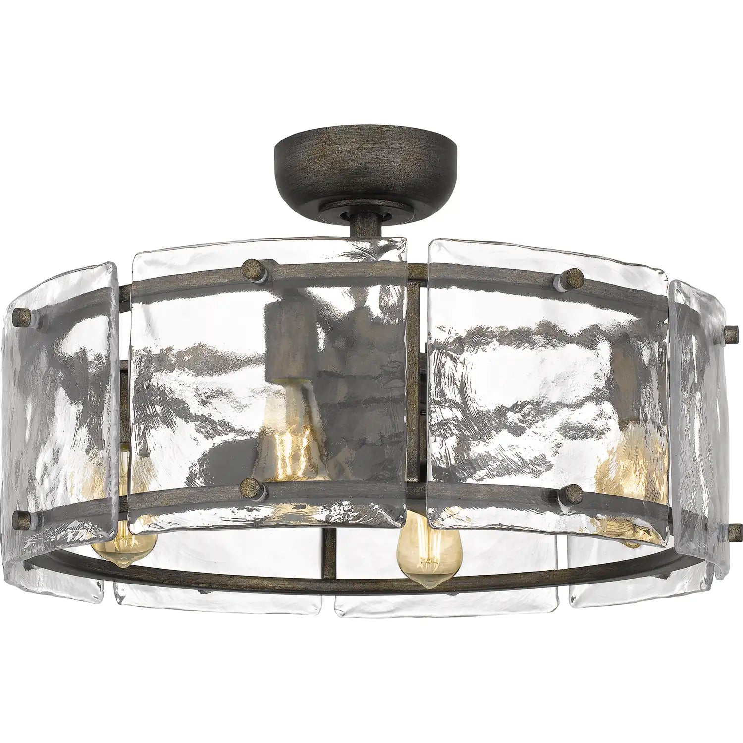 QUOIZEL, FORTRESS FANDELIER, SEMI FLUSH MOUNT LIGHT