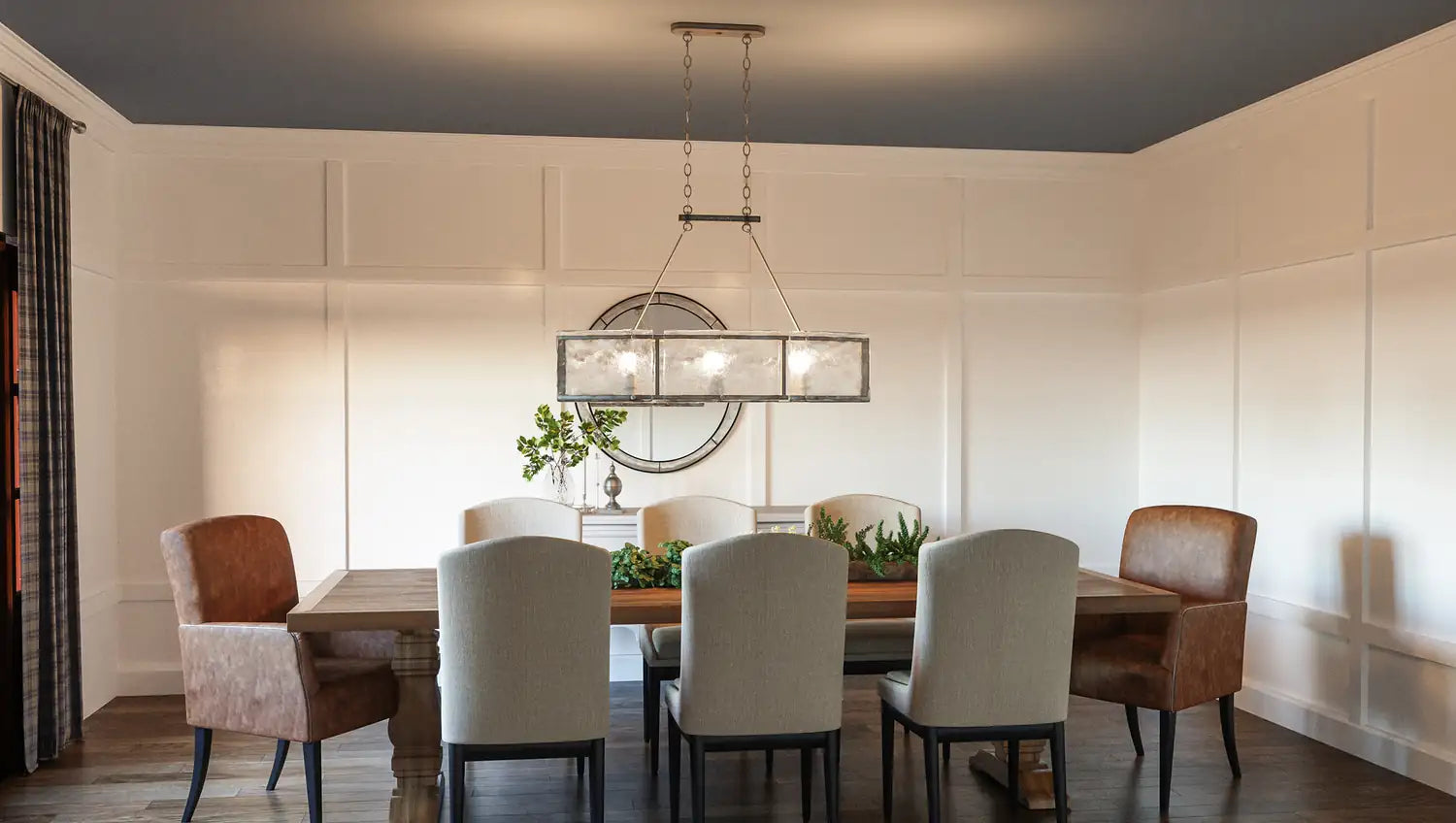 QUOIZEL, FORTRESS ISLAND CHANDELIER, LINEAR LIGHT