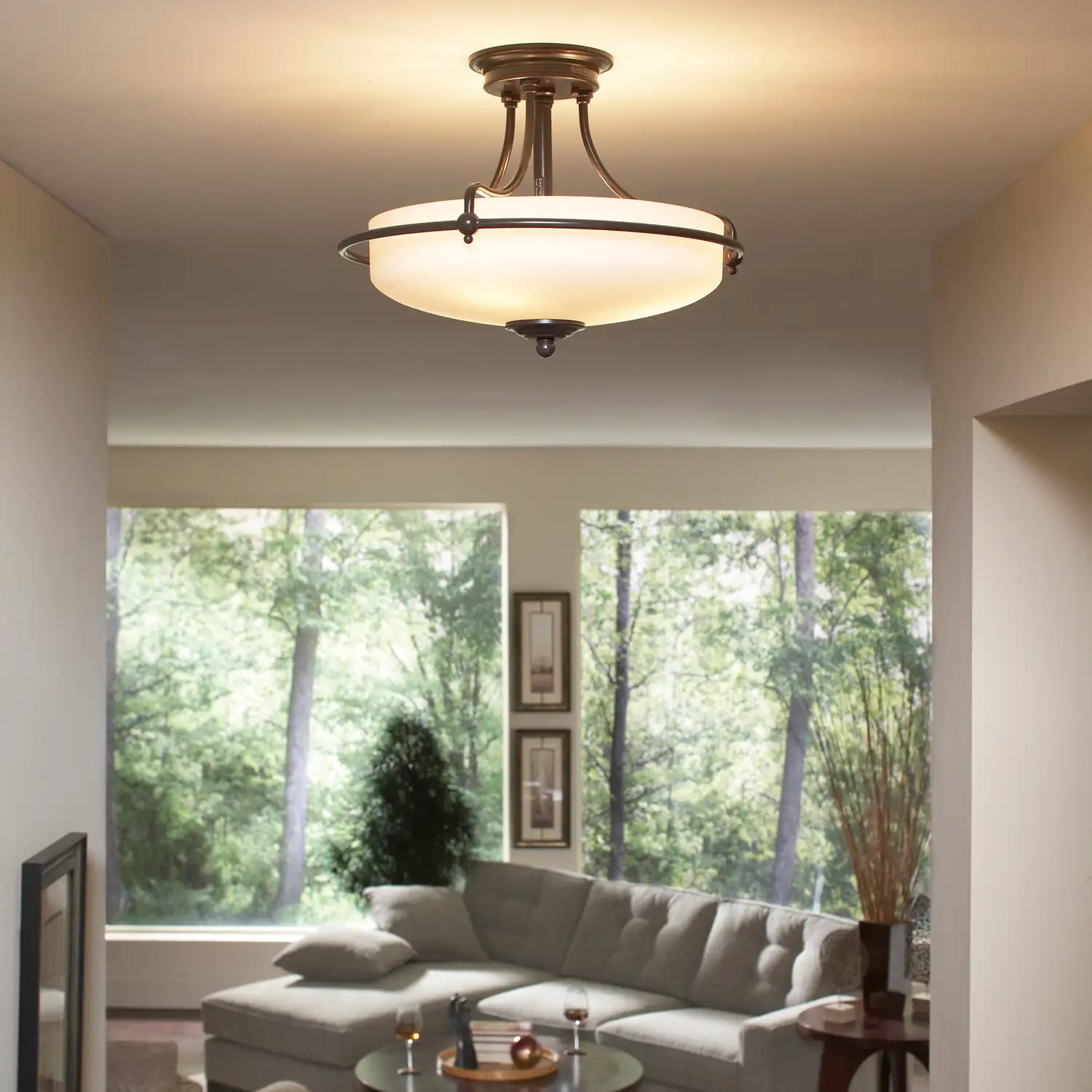 QUOIZEL, GRIFFIN SEMI-FLUSH MOUNT, SEMI FLUSH MOUNT LIGHT