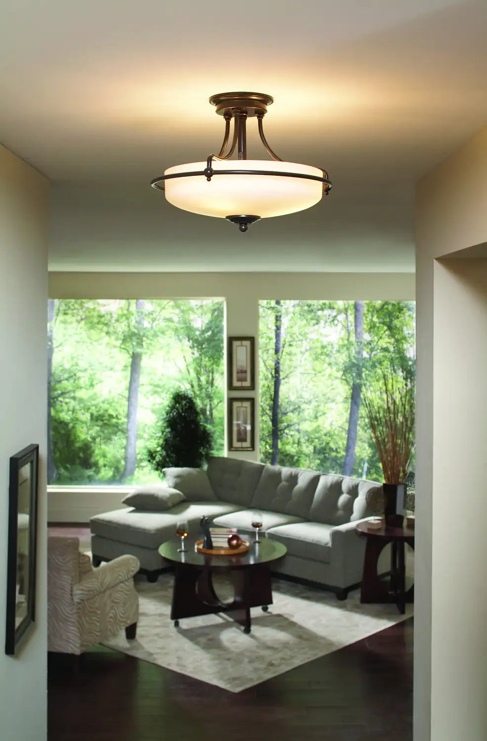 QUOIZEL, GRIFFIN SEMI-FLUSH MOUNT, SEMI FLUSH MOUNT LIGHT