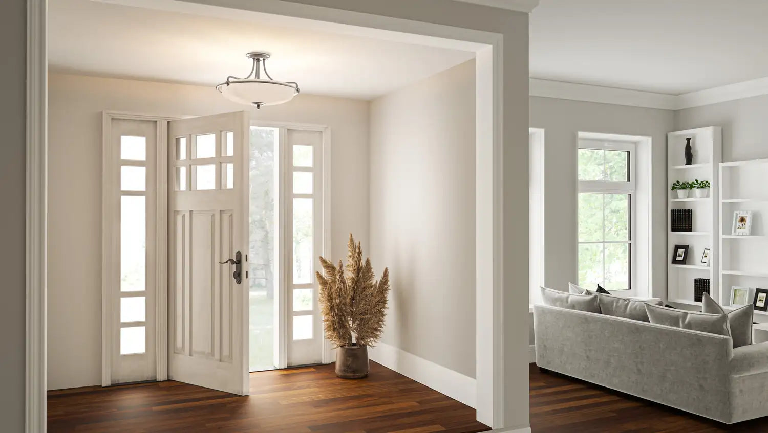 QUOIZEL, GRIFFIN SEMI-FLUSH MOUNT, SEMI FLUSH MOUNT LIGHT