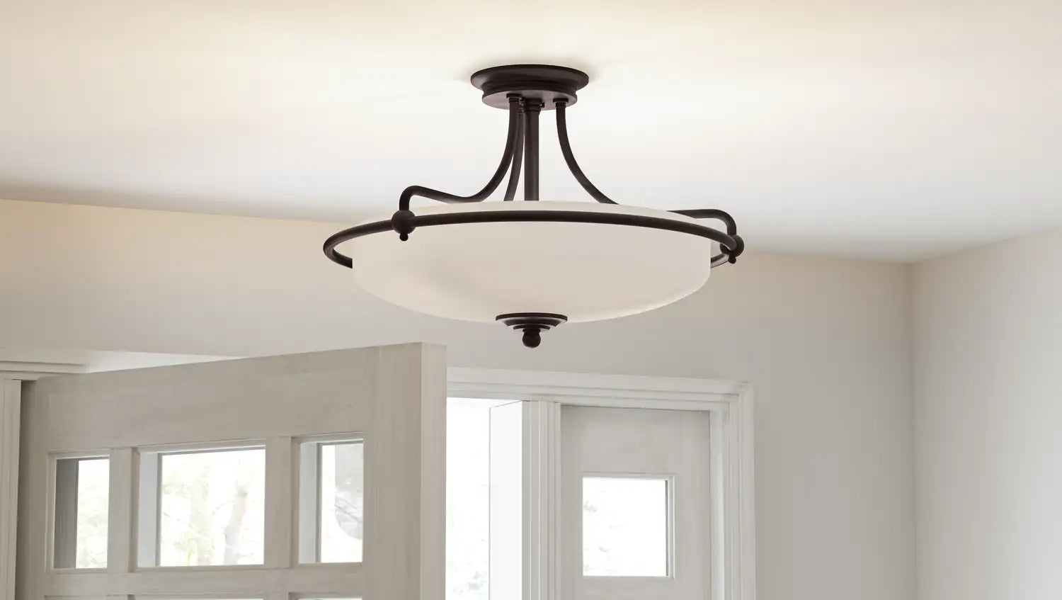 QUOIZEL, GRIFFIN SEMI-FLUSH MOUNT, SEMI FLUSH MOUNT LIGHT