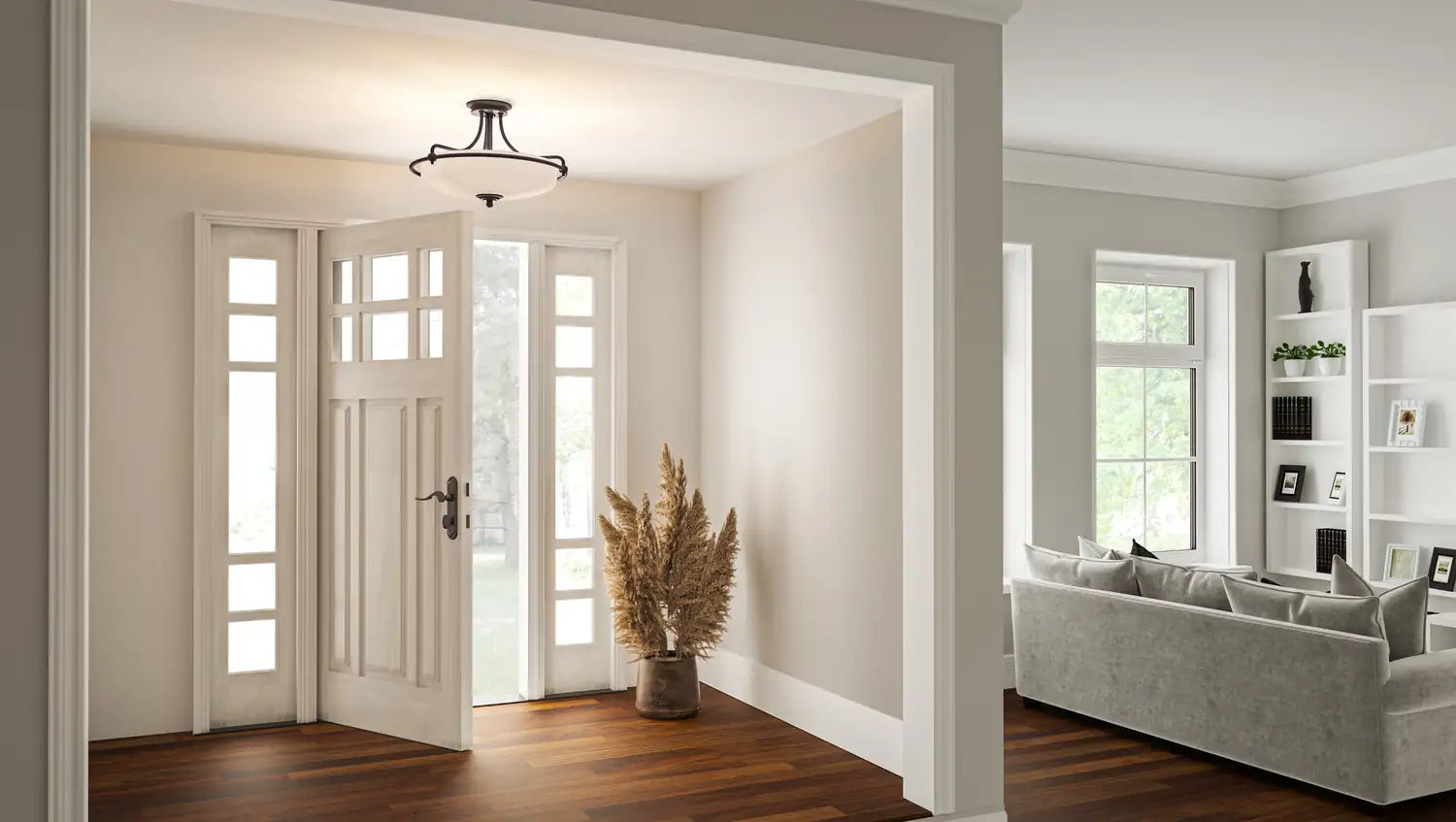 QUOIZEL, GRIFFIN SEMI-FLUSH MOUNT, SEMI FLUSH MOUNT LIGHT