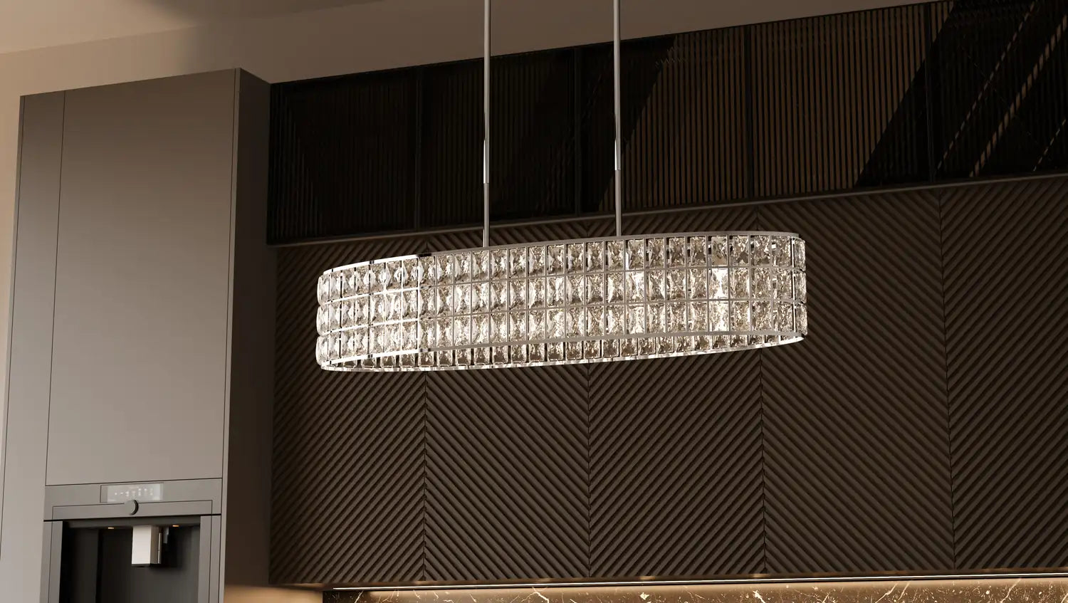 QUOIZEL, GIBSON ISLAND CHANDELIER, LINEAR LIGHT