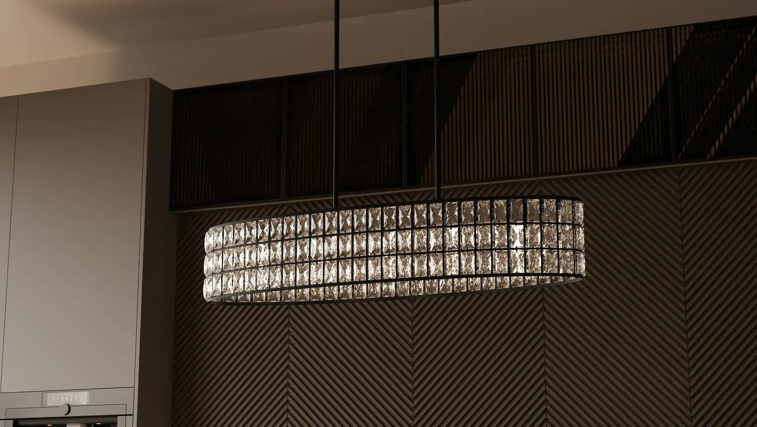 QUOIZEL, GIBSON ISLAND CHANDELIER, LINEAR LIGHT