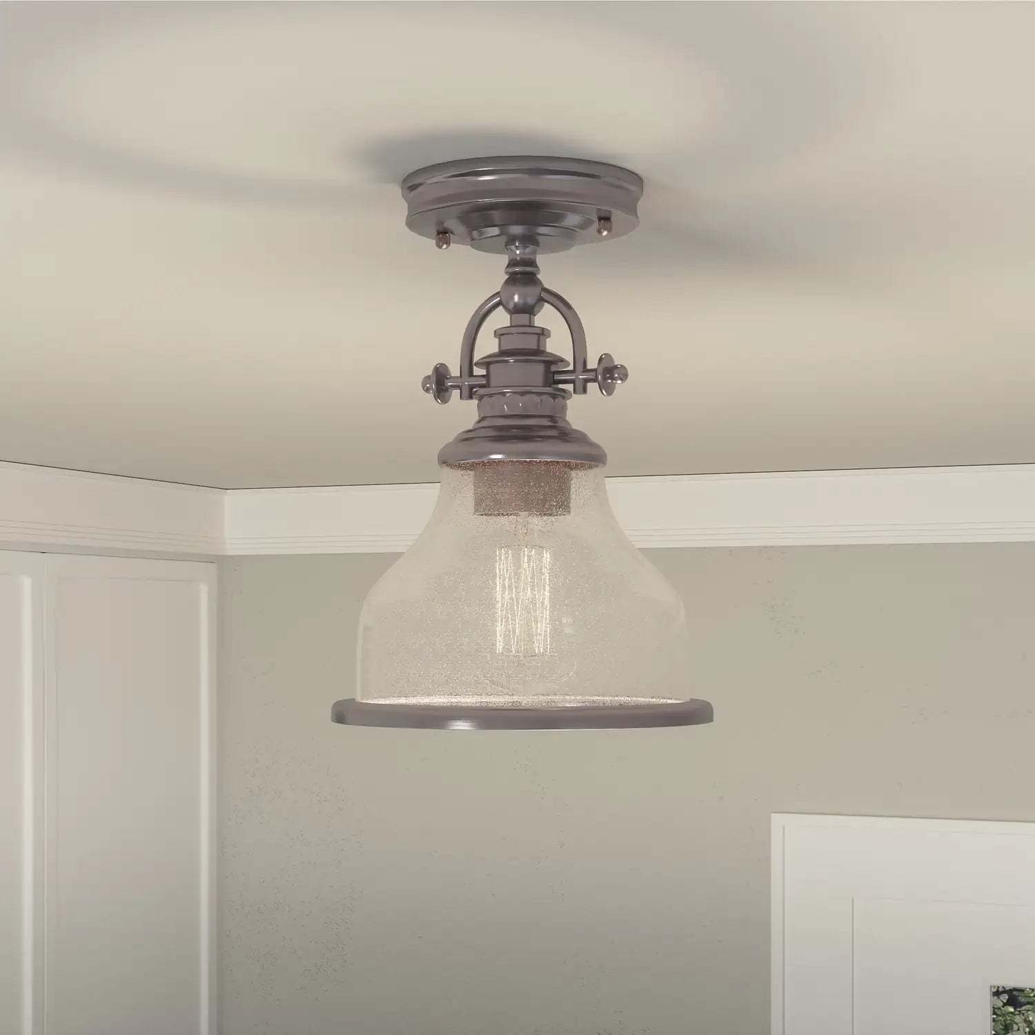 QUOIZEL, GRANT SEMI-FLUSH MOUNT, SEMI FLUSH MOUNT LIGHT