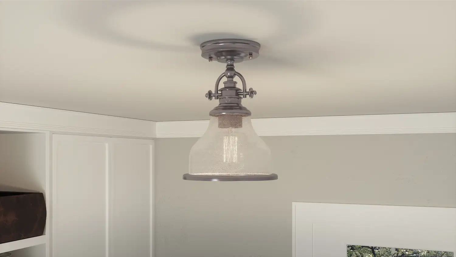QUOIZEL, GRANT SEMI-FLUSH MOUNT, SEMI FLUSH MOUNT LIGHT