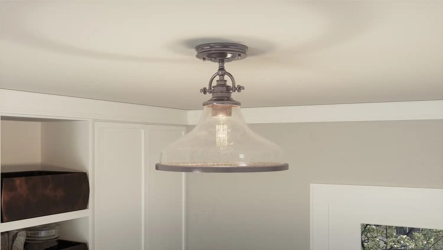 QUOIZEL, GRANT SEMI-FLUSH MOUNT, SEMI FLUSH MOUNT LIGHT