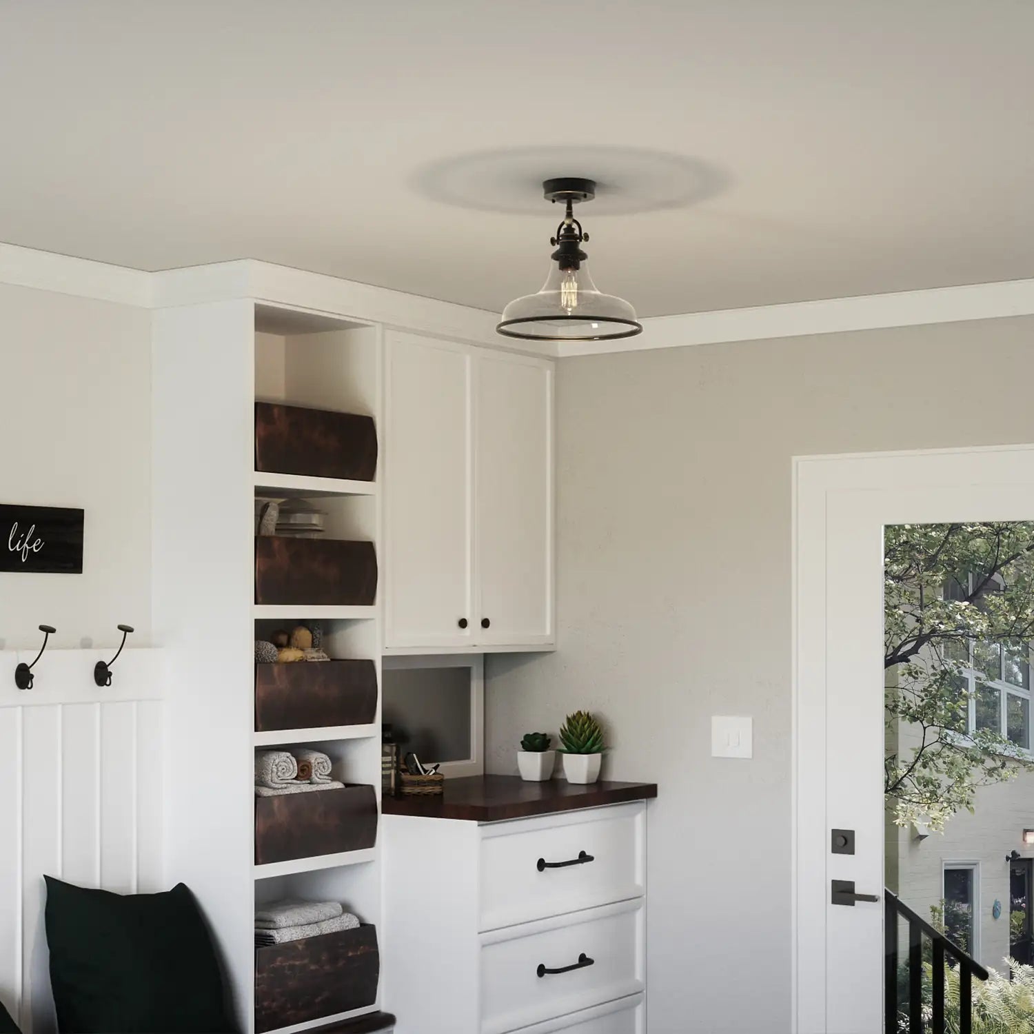 QUOIZEL, GRANT SEMI-FLUSH MOUNT, SEMI FLUSH MOUNT LIGHT