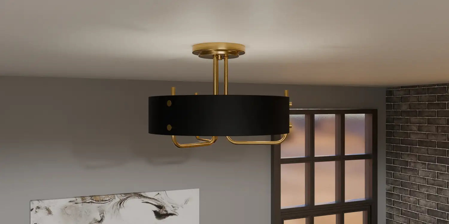 QUOIZEL, MADDEN SEMI-FLUSH MOUNT, SEMI FLUSH MOUNT LIGHT