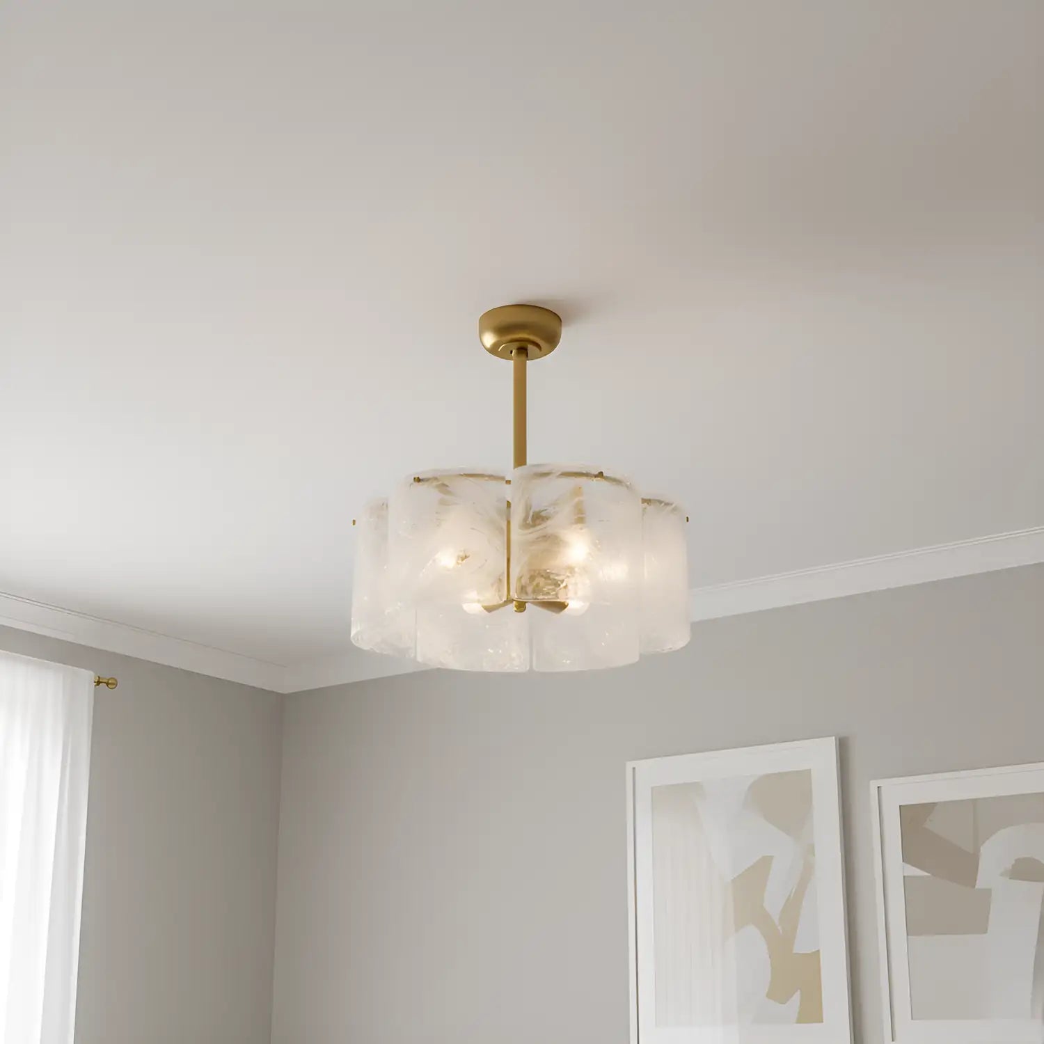 QUOIZEL, MAISIE FANDELIER, SEMI FLUSH MOUNT LIGHT
