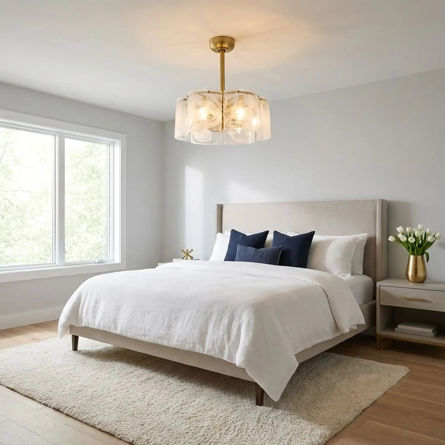 QUOIZEL, MAISIE FANDELIER, SEMI FLUSH MOUNT LIGHT