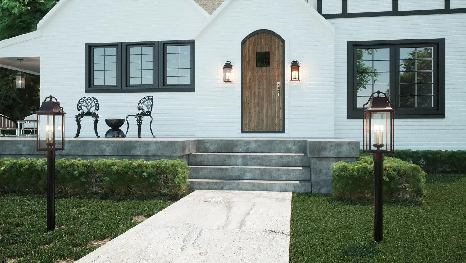 QUOIZEL, MANNING OUTDOOR LANTERN, OUTDOOR CEILING LIGHTS