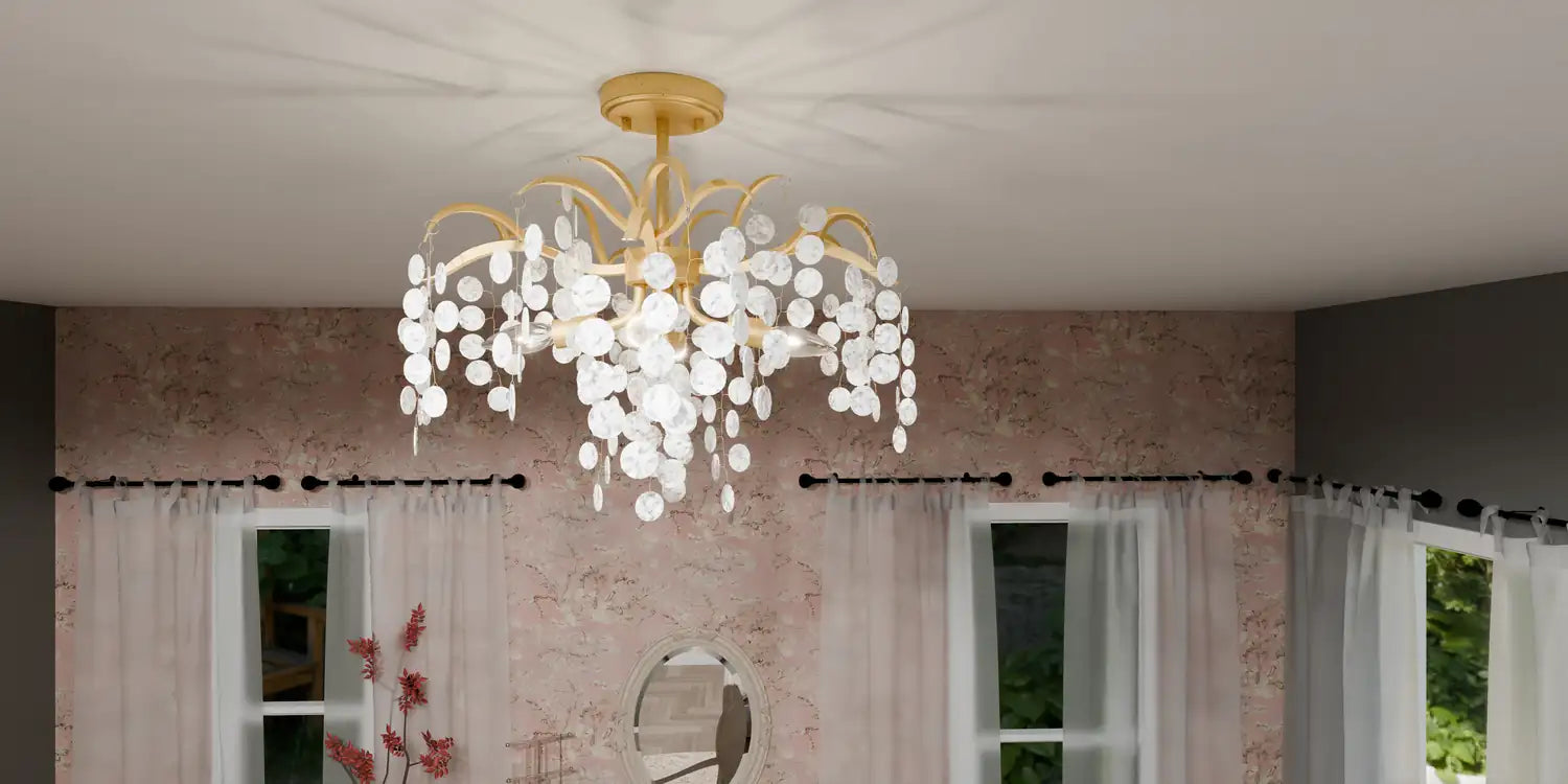 QUOIZEL, MAPLE SEMI-FLUSH MOUNT, SEMI FLUSH MOUNT LIGHT