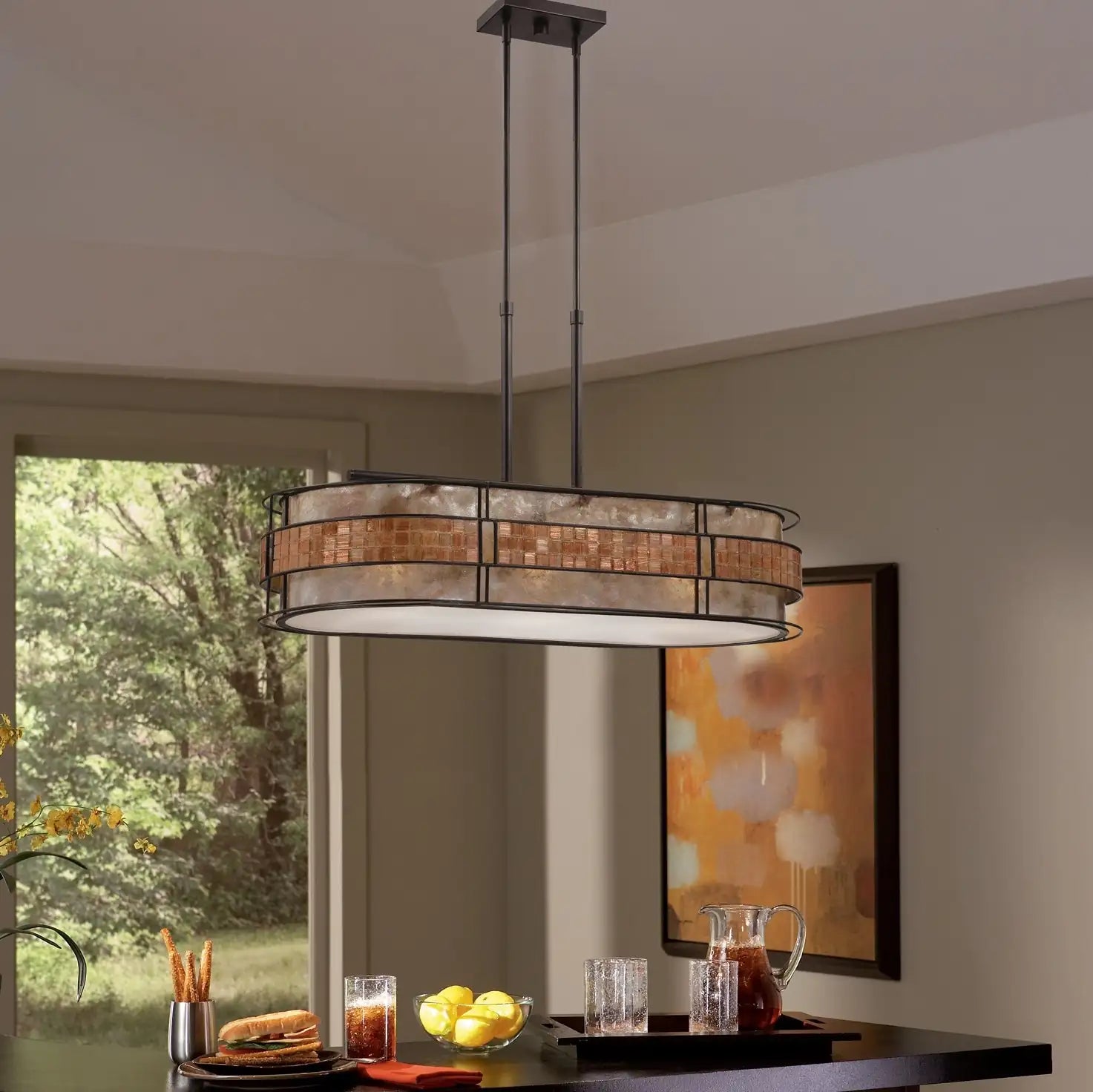 QUOIZEL, LAGUNA ISLAND CHANDELIER, LINEAR LIGHT