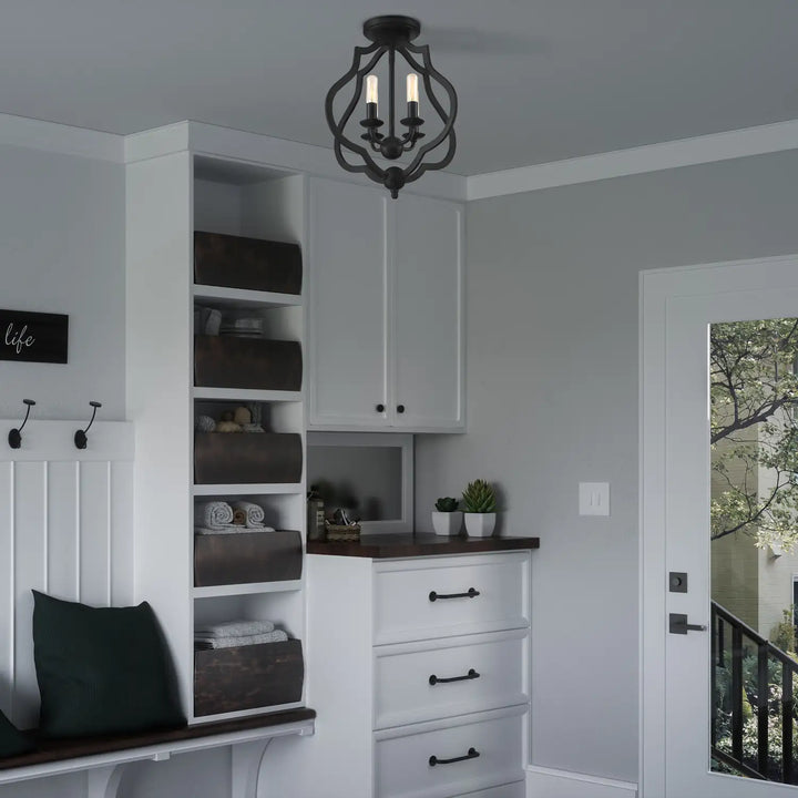 QUOIZEL, O'KEEFE SEMI-FLUSH MOUNT, SEMI FLUSH MOUNT LIGHT