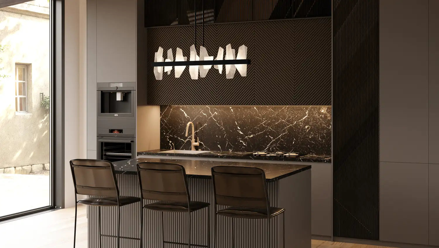 QUOIZEL, AURELIA ISLAND CHANDELIER, LINEAR LIGHT