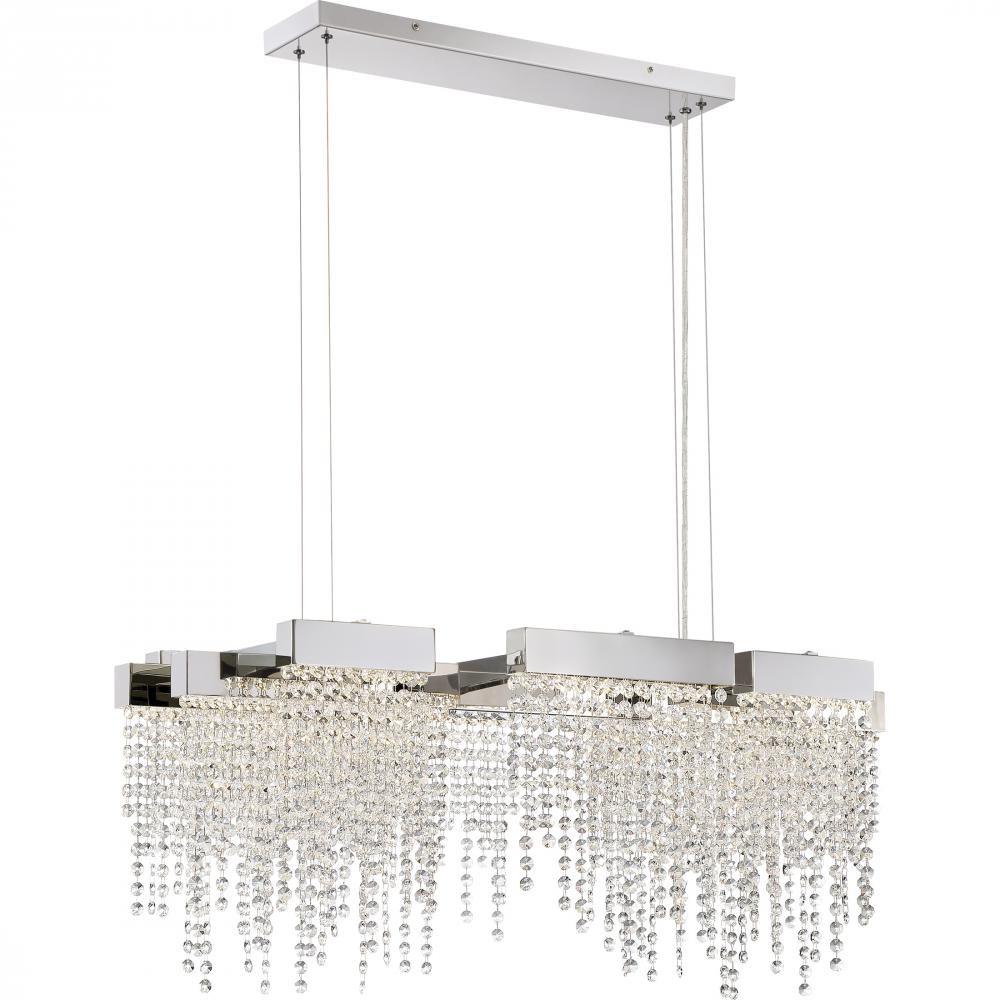 QUOIZEL, CRYSTAL FALLS ISLAND CHANDELIER, LINEAR LIGHT