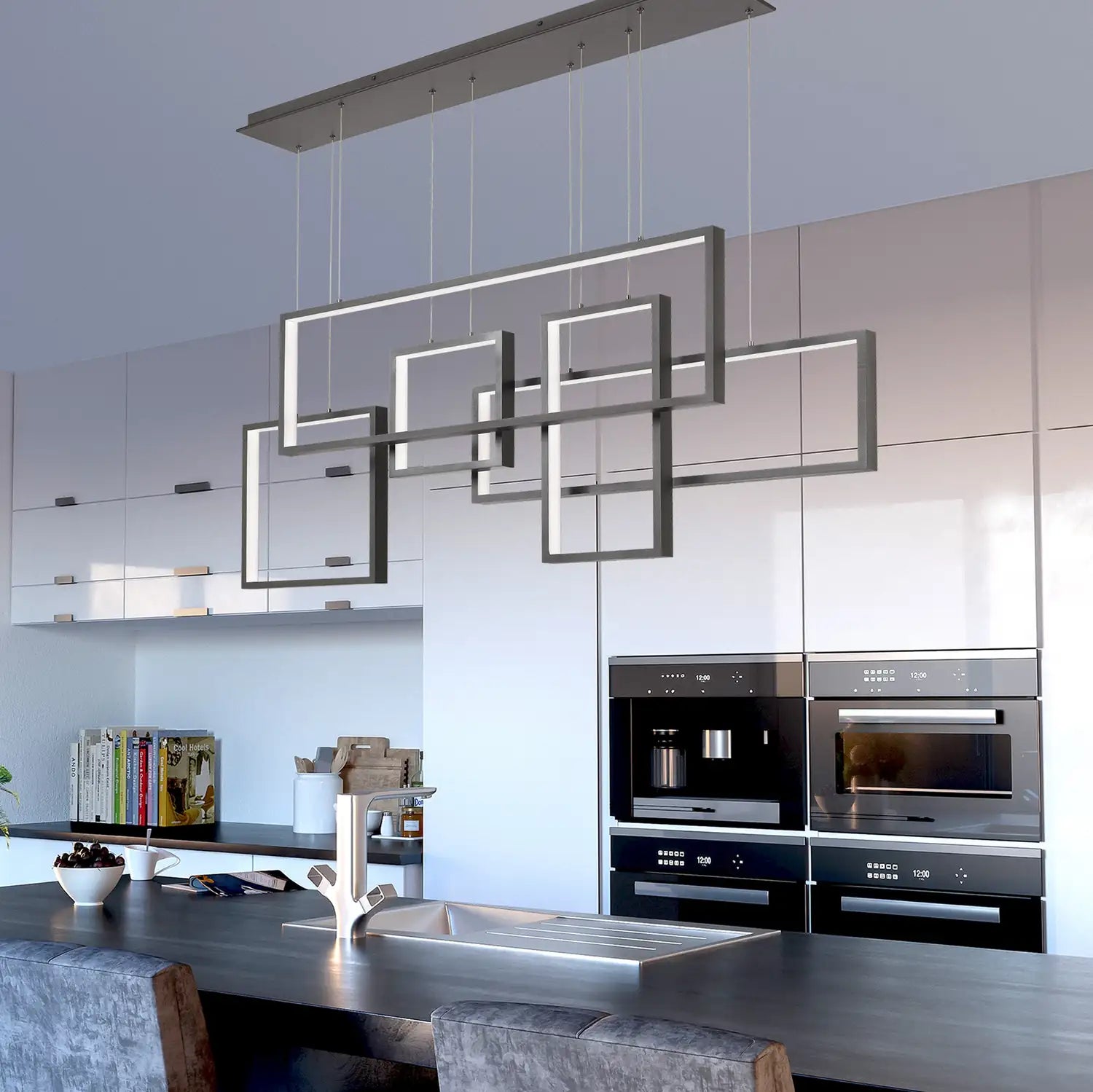 QUOIZEL, CANVAS ISLAND CHANDELIER, LINEAR LIGHT