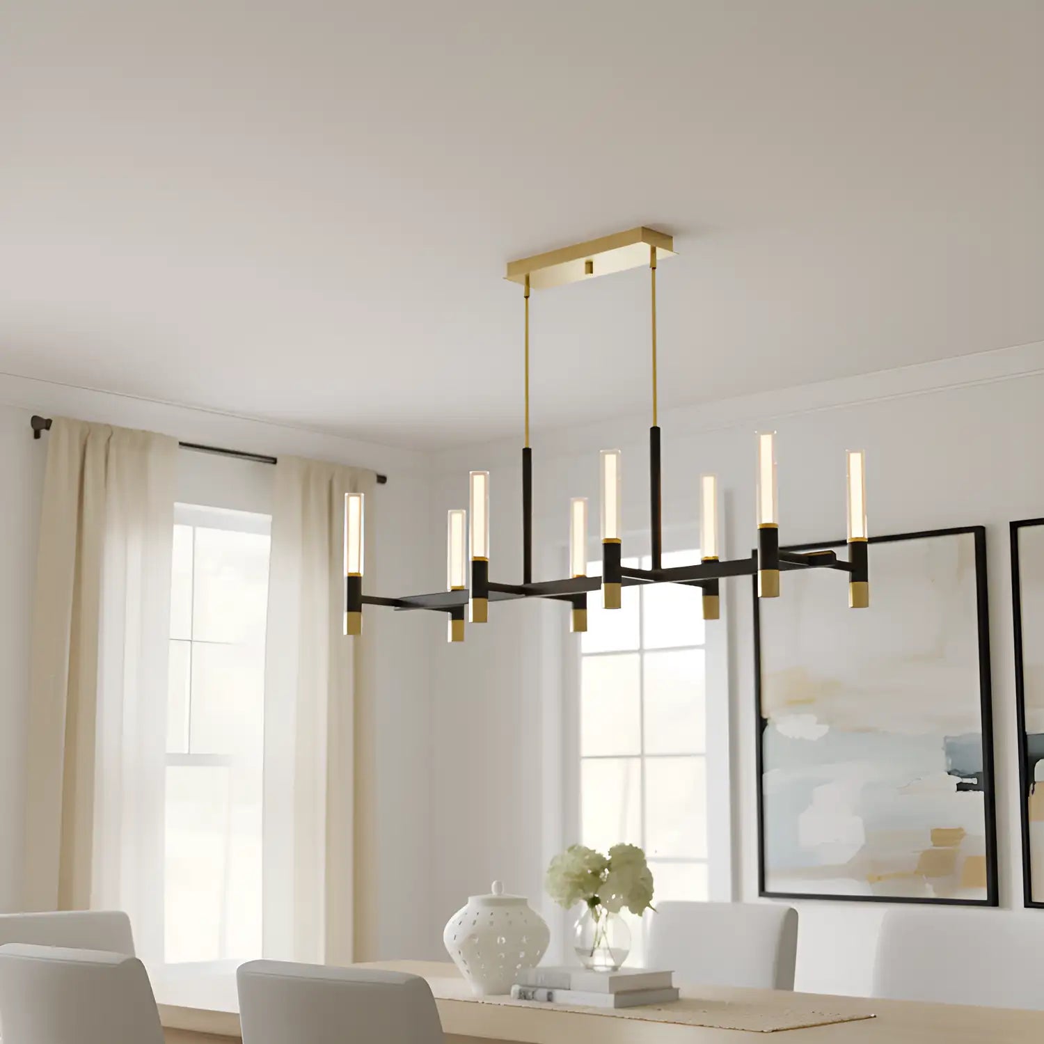 QUOIZEL, DAVIES ISLAND CHANDELIER, LINEAR LIGHT