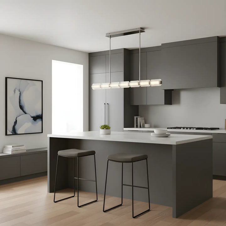 QUOIZEL, TURNER ISLAND CHANDELIER, LINEAR LIGHT