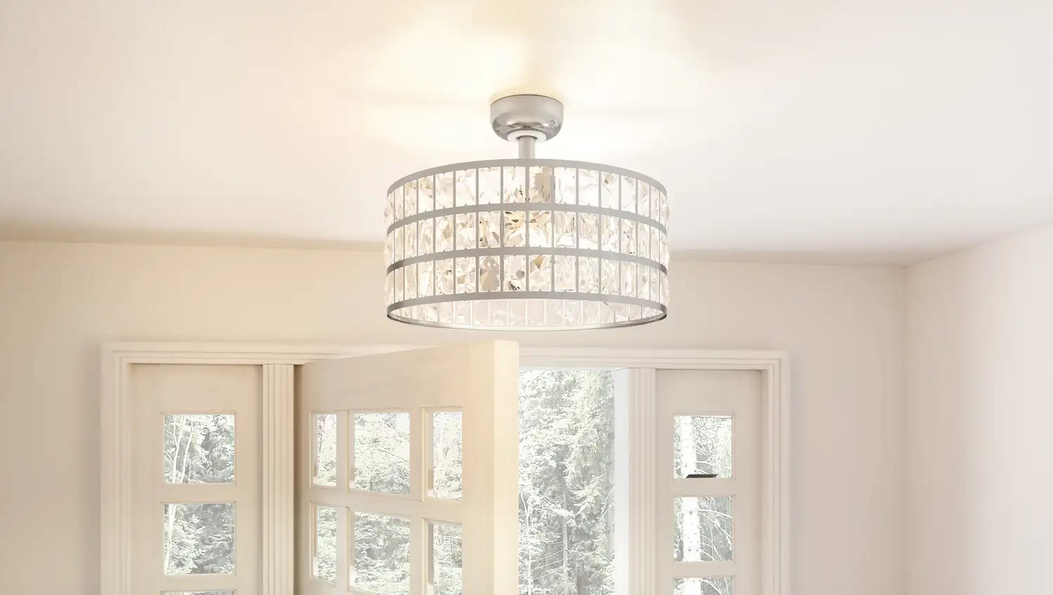 QUOIZEL, QUOIZEL FANDELIER, SEMI FLUSH MOUNT LIGHT
