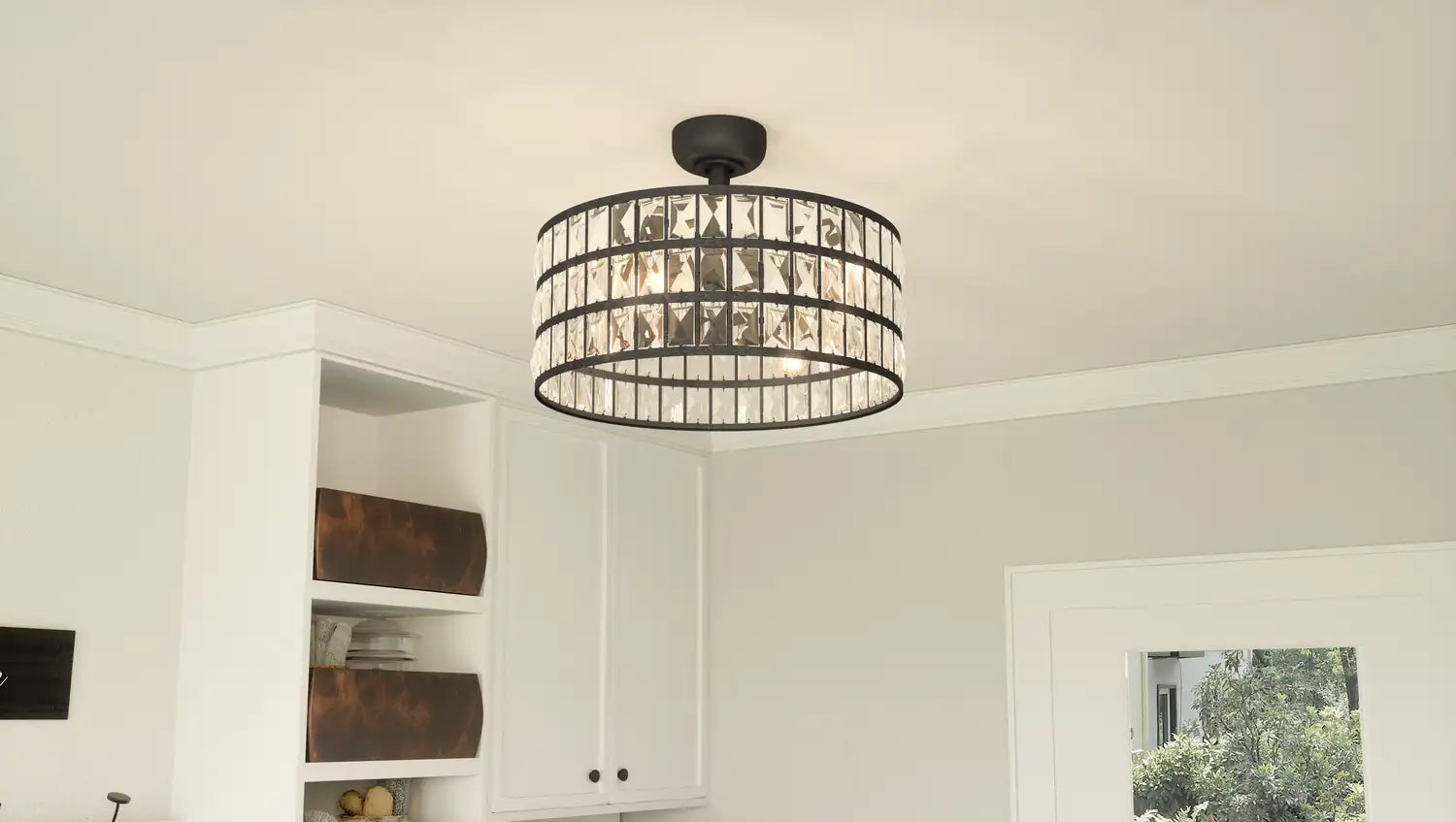 QUOIZEL, QUOIZEL FANDELIER, SEMI FLUSH MOUNT LIGHT