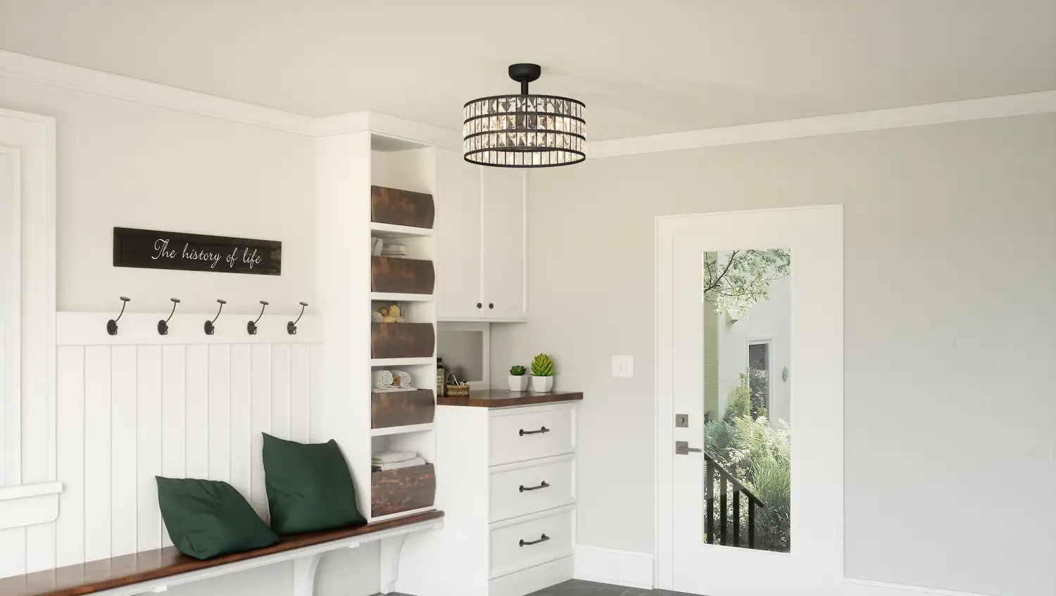 QUOIZEL, QUOIZEL FANDELIER, SEMI FLUSH MOUNT LIGHT
