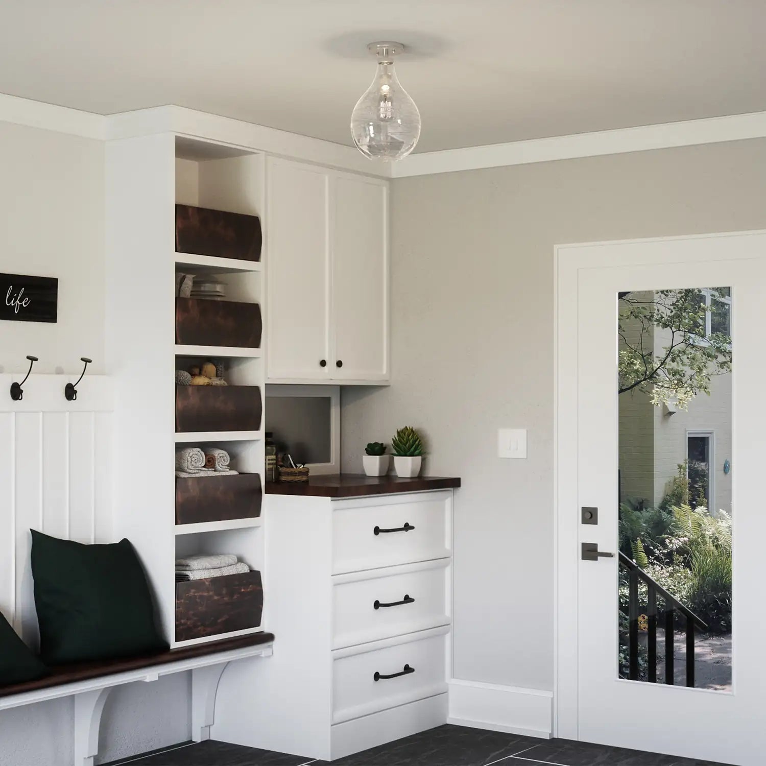 QUOIZEL, GENIE SEMI-FLUSH MOUNT, SEMI FLUSH MOUNT LIGHT