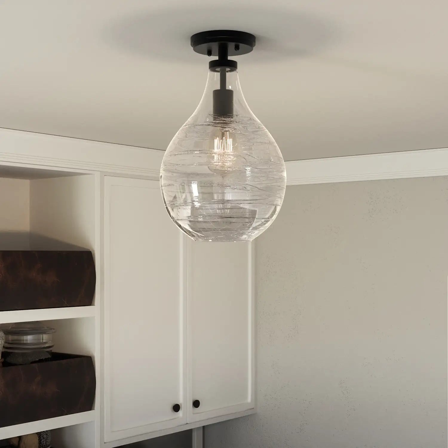 QUOIZEL, GENIE SEMI-FLUSH MOUNT, SEMI FLUSH MOUNT LIGHT