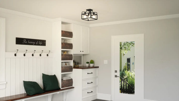 QUOIZEL, PAULSEN SEMI-FLUSH MOUNT, SEMI FLUSH MOUNT LIGHT