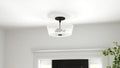 QUOIZEL, GRAY SEMI-FLUSH MOUNT, SEMI FLUSH MOUNT LIGHT